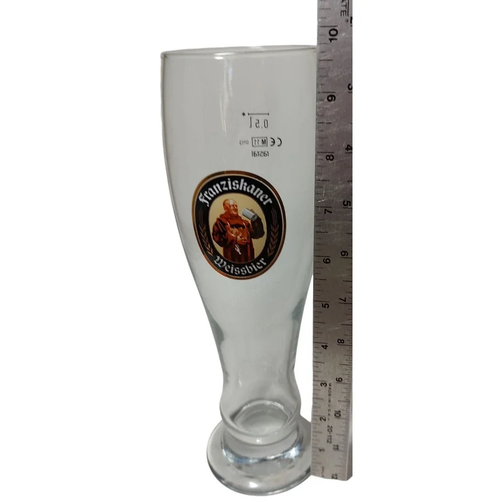 Franziskaner Weissbier Half Liter Rastal‎ German Beer Glass 9.75 Inches Clear